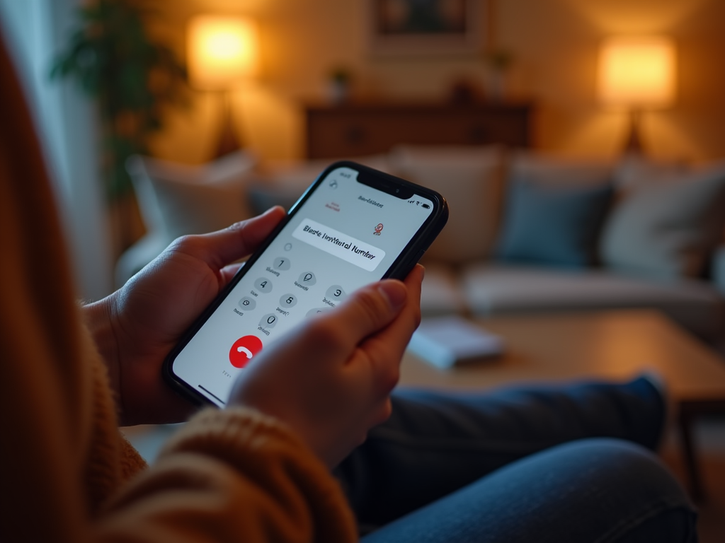 Person holding phone with a declined call from a contact named "Black International Limited" on screen.